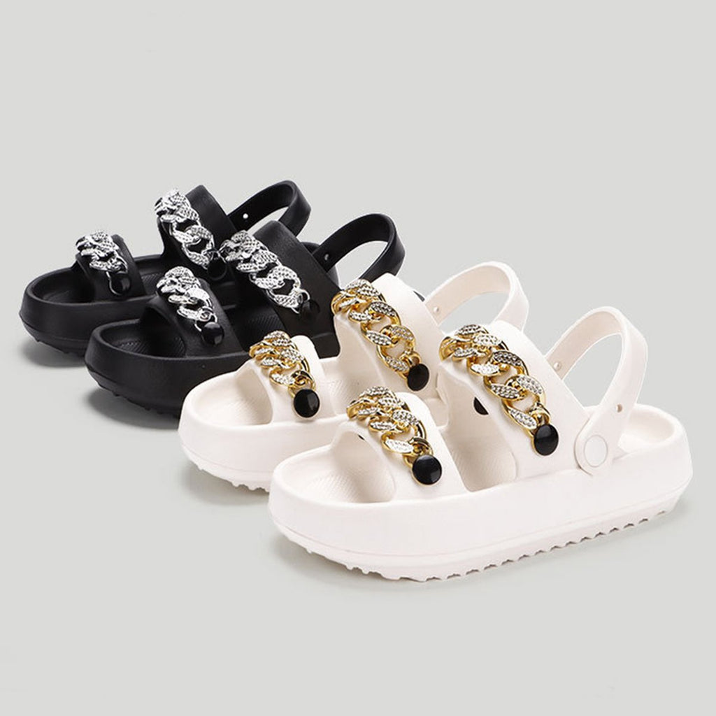 Women's Chains Thick-soled Slippers Indoor Floor House Shoes