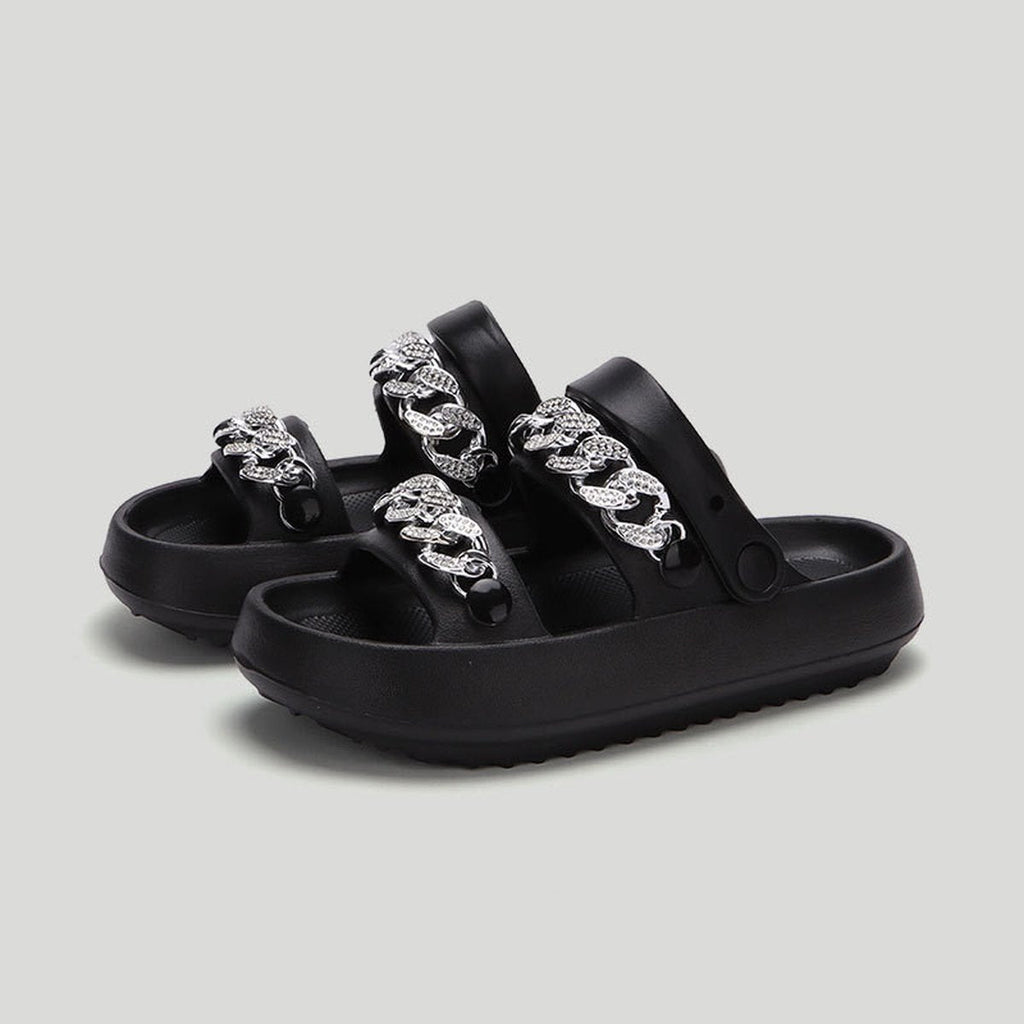 Women's Chains Thick-soled Slippers Indoor Floor House Shoes