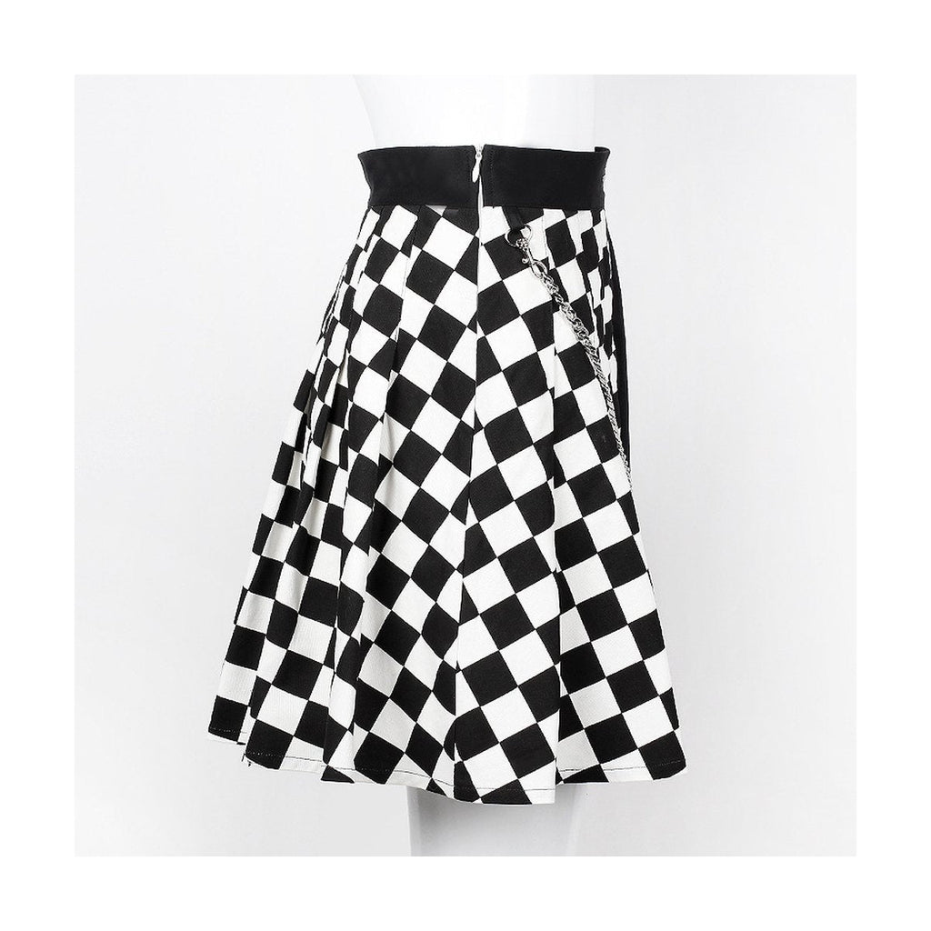 Women's Checked Pleated Skirt