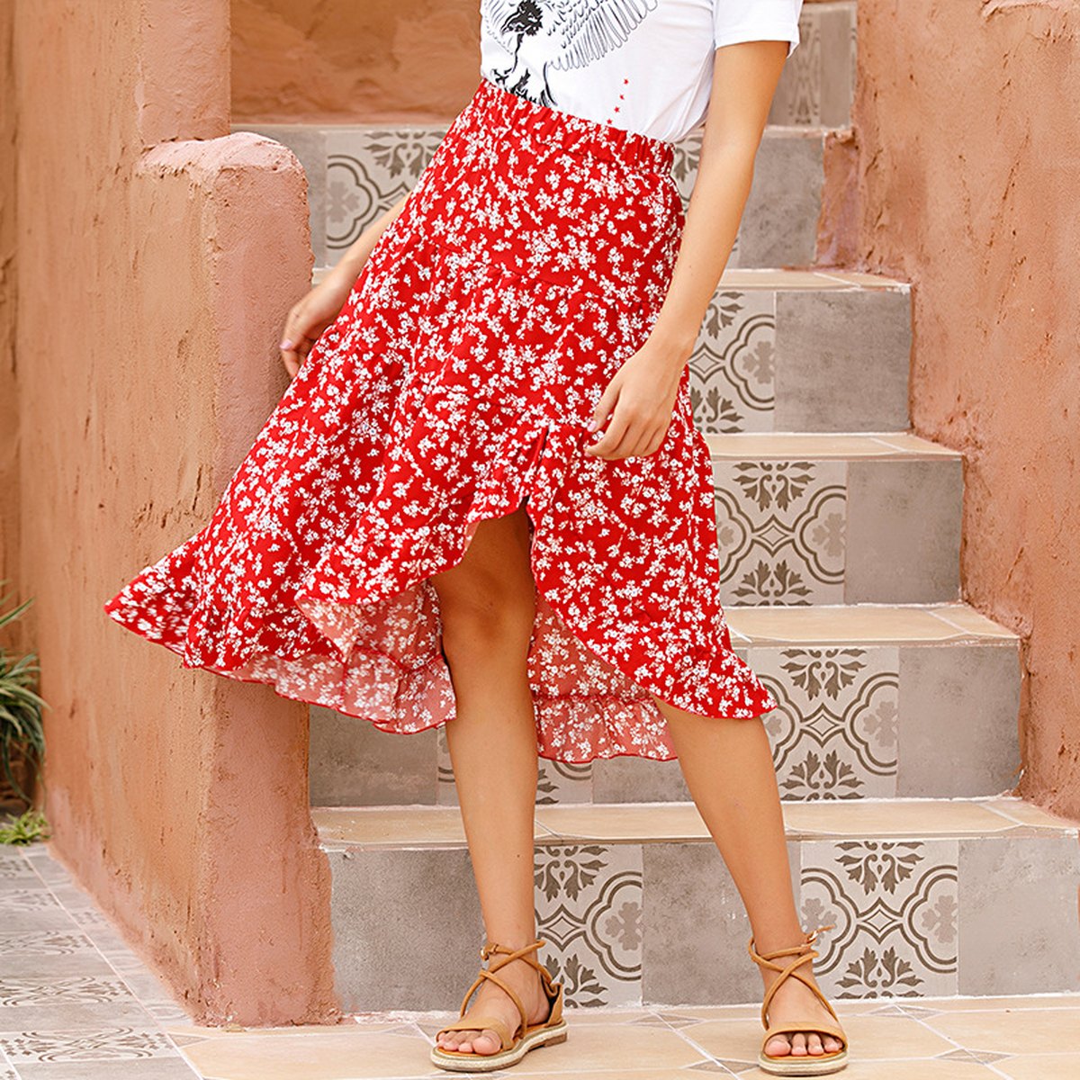 Women's Chiffon Floral Skirt