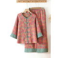 Women's Chinese Double Pure Cotton Gauze Pajamas Set