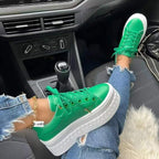 Women's Chunky Heel Shoes Ankle Boots Lace-up Sneakers