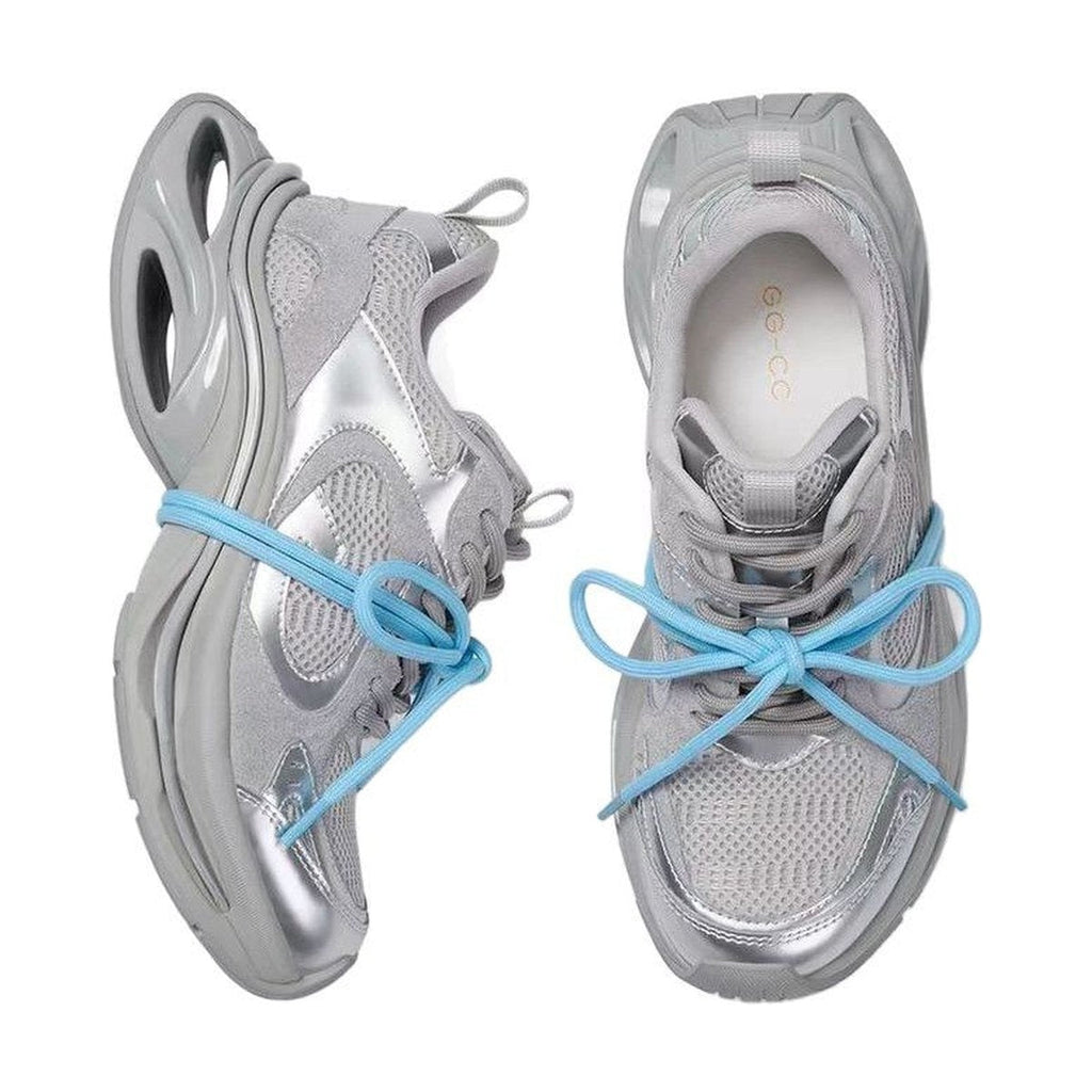 Women's Chunky Silver Sneakers