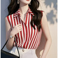 Women's Classic Striped Sleeveless Blouse