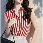 Women's Classic Striped Sleeveless Blouse