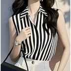 Women's Classic Striped Sleeveless Blouse