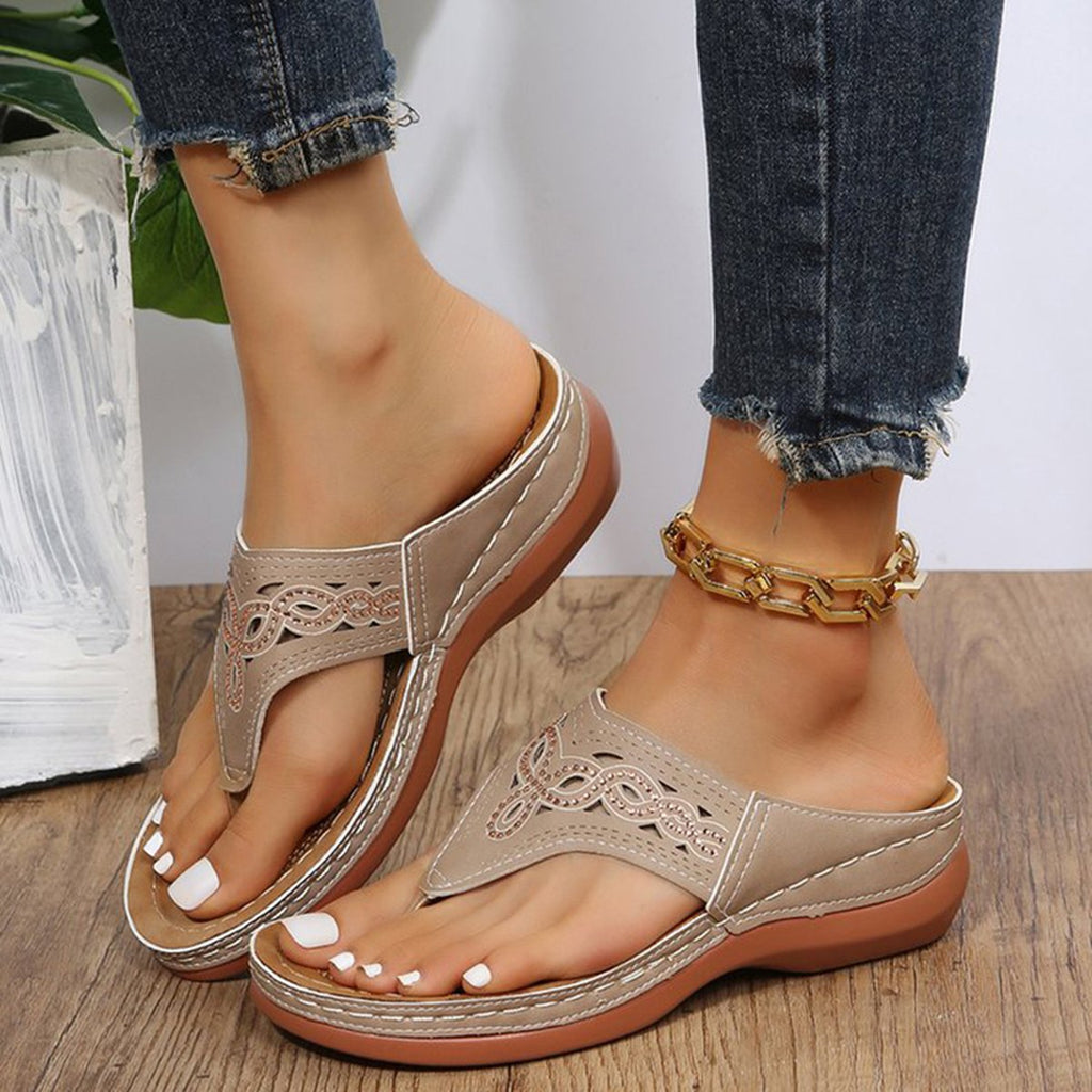 Women's Clip Toe Wedge Sandals Flip Flops Slippers