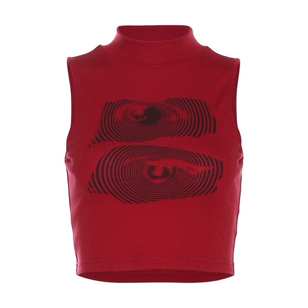 Women's Clothing Street Letters Printed Cropped Tank Top