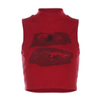 Women's Clothing Street Letters Printed Cropped Tank Top