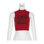 Women's Clothing Street Letters Printed Cropped Tank Top