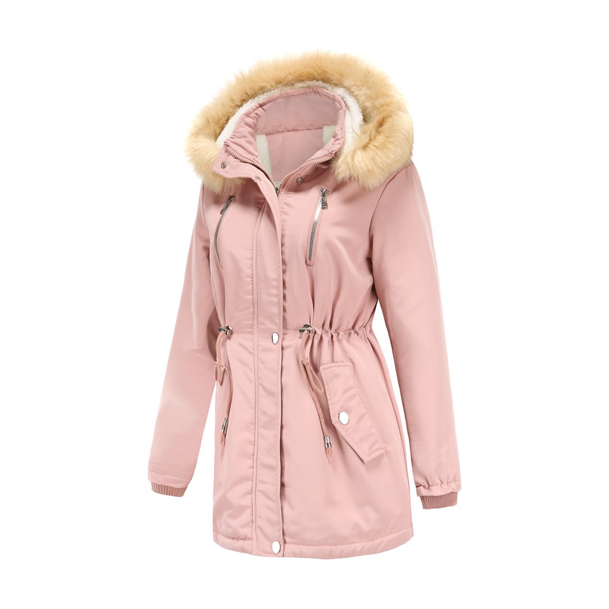 Women's Coat Detachable Hooded Feece Jacket