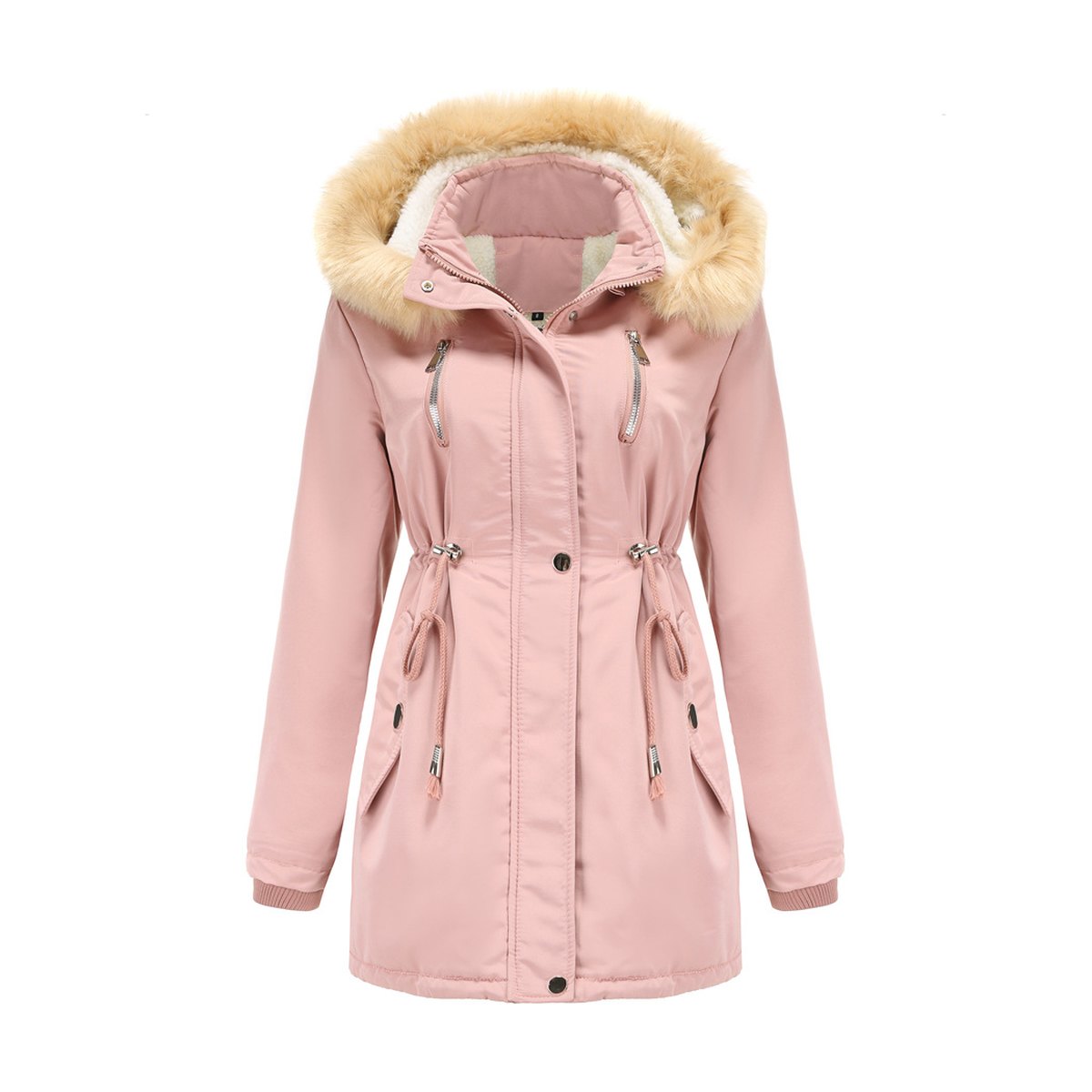 Women's Coat Detachable Hooded Feece Jacket