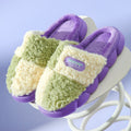 Women's Color-matching Home Slippers Eva Thick-soled Warm Plush