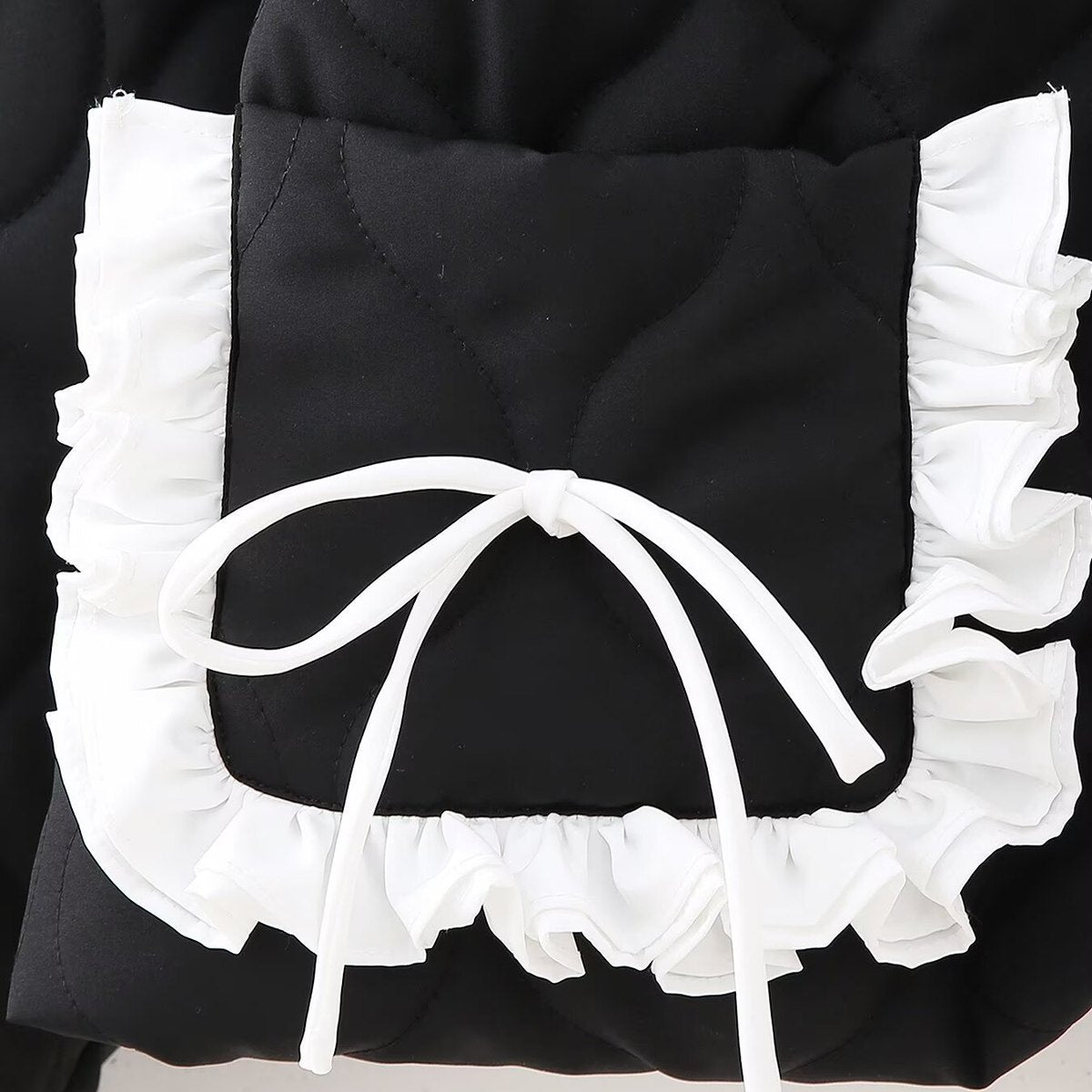 Women's Cotton Puffer Jacket Bow-tie Pockets