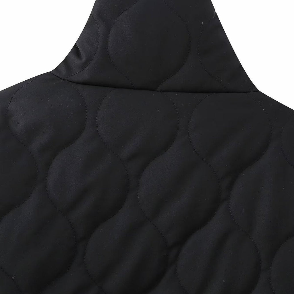 Women's Cotton Puffer Jacket Bow-tie Pockets