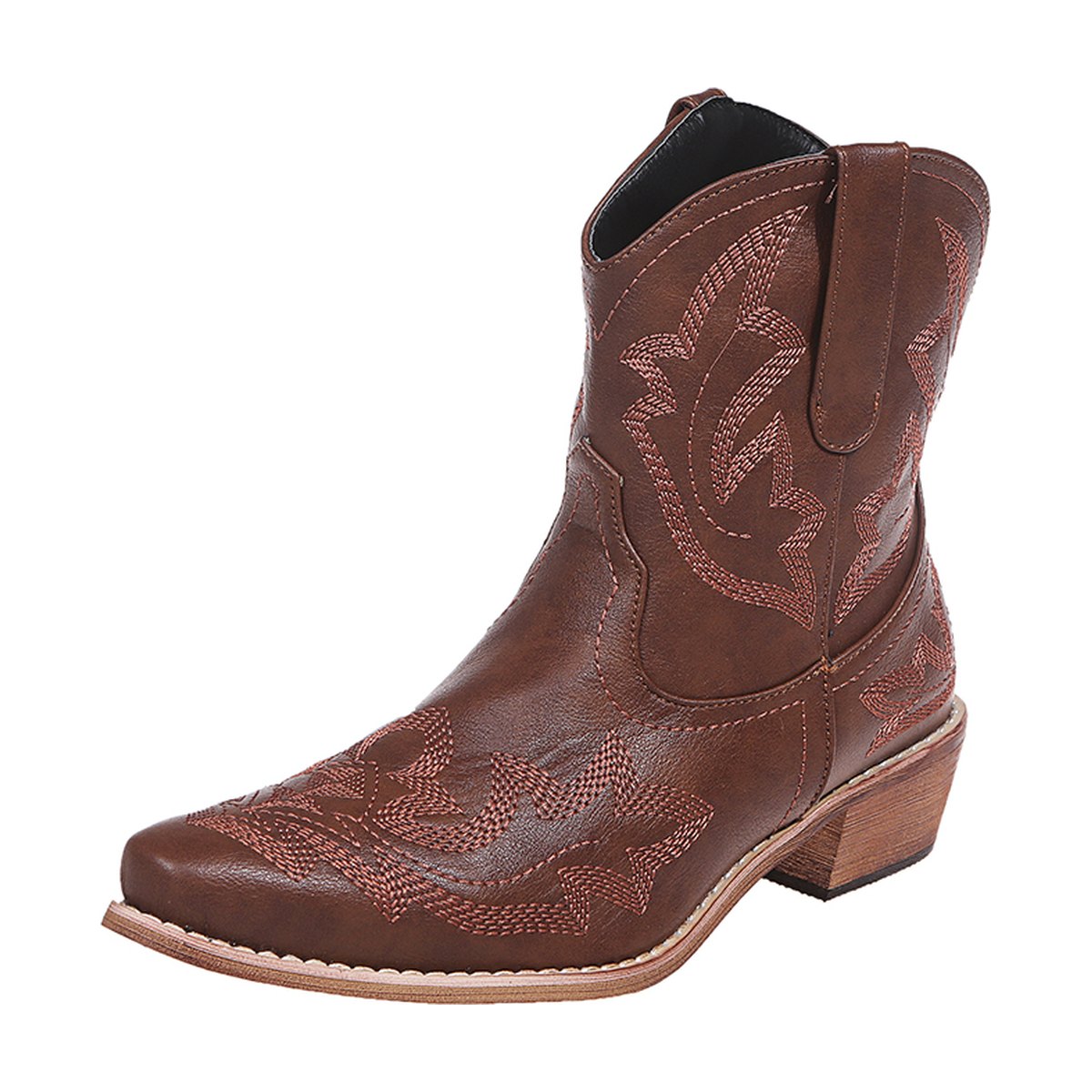 Women's Cowboy Boots Embroidery Wedge Heel Shoes Western