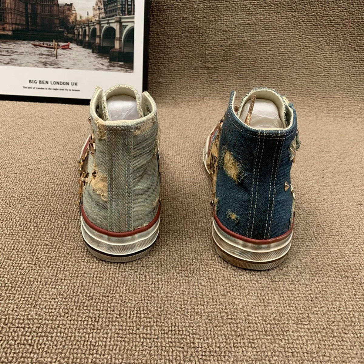 Women's Cowboy Rivet High Top Canvas Shoes