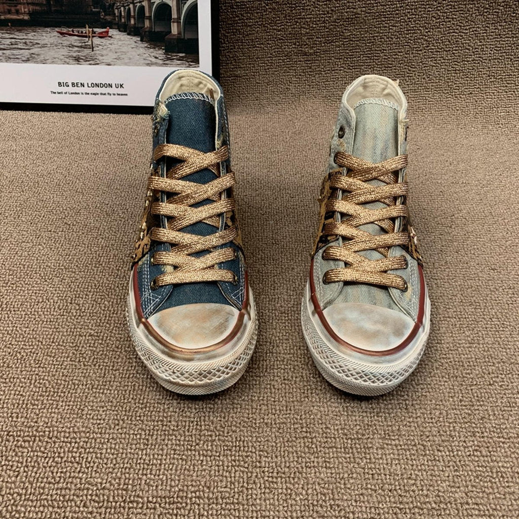 Women's Cowboy Rivet High Top Canvas Shoes