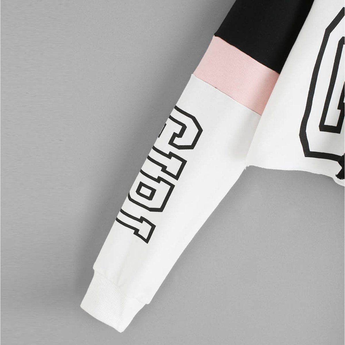 Women's Crop Top Hoodie Sweatshirt Hoodies Patchwork Lett
