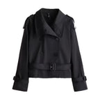 Women's Cropped Long-sleeve Trench Coat
