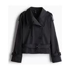 Women's Cropped Long-sleeve Trench Coat