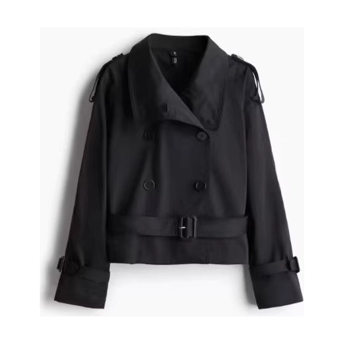 Women's Cropped Long-sleeve Trench Coat