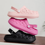 Women's Cross-woven Clogs Shoes Platform Baotou Dual-use Slippers