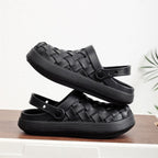 Women's Cross-woven Clogs Shoes Platform Baotou Dual-use Slippers