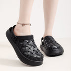 Women's Cross-woven Clogs Shoes Platform Baotou Dual-use Slippers