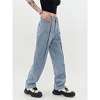 Women's Deconstructing Stitching Straight Jeans