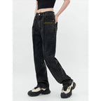 Women's Deconstructing Stitching Straight Jeans