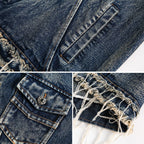 Women's Denim Cargo Pants Jacket Heavy Industry Washed
