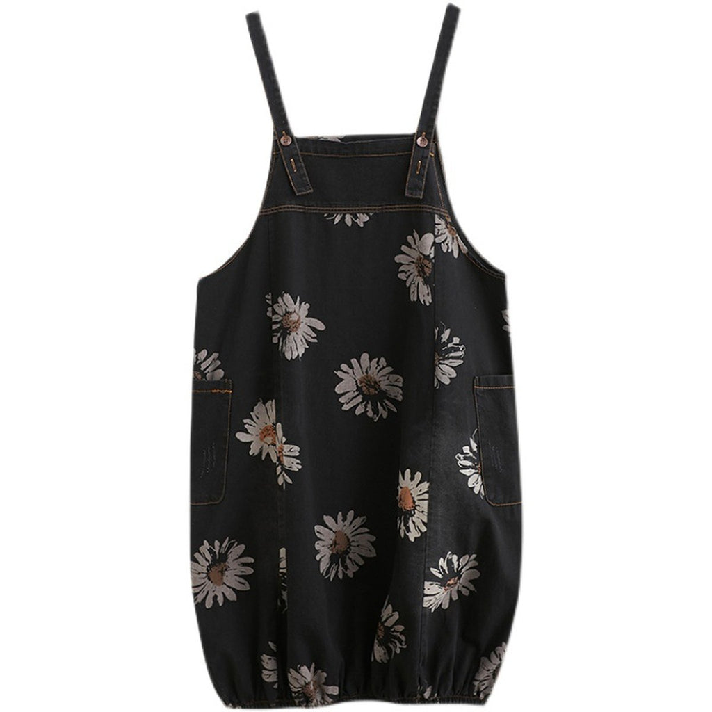 Women's Denim Print Strap Skirt
