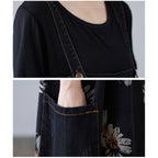 Women's Denim Print Strap Skirt