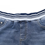 Women's Denim Skirt Elastic Embroidery