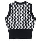 Women's Diamond Jacquard Letter Geometric Vest