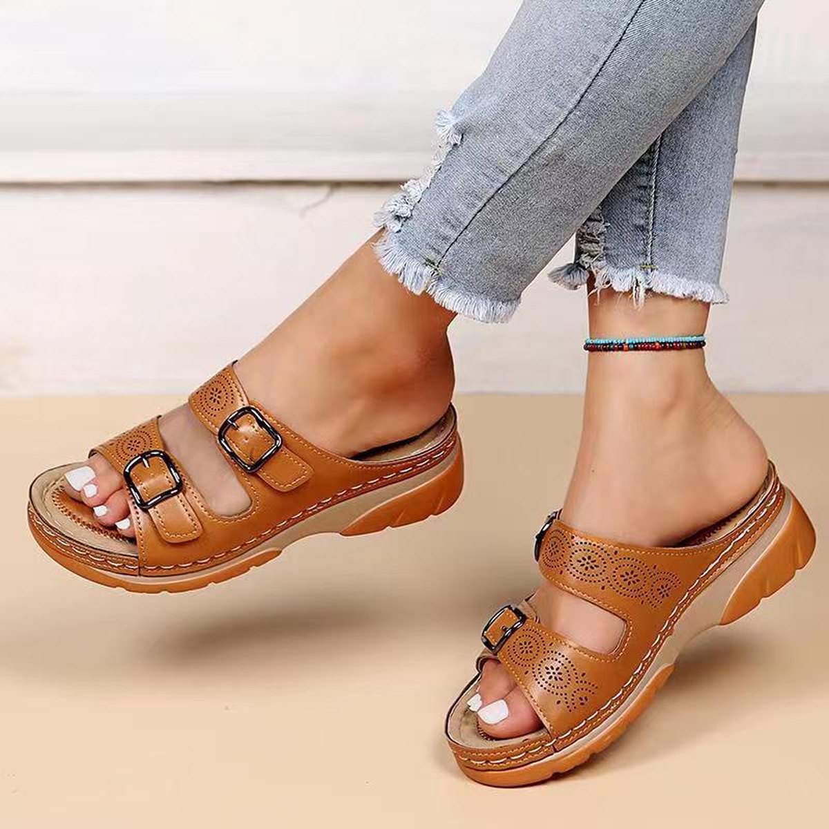 Women's Double Buckle Sandals