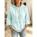 Women's Drawstring Hooded Short-sleeve Knit Top