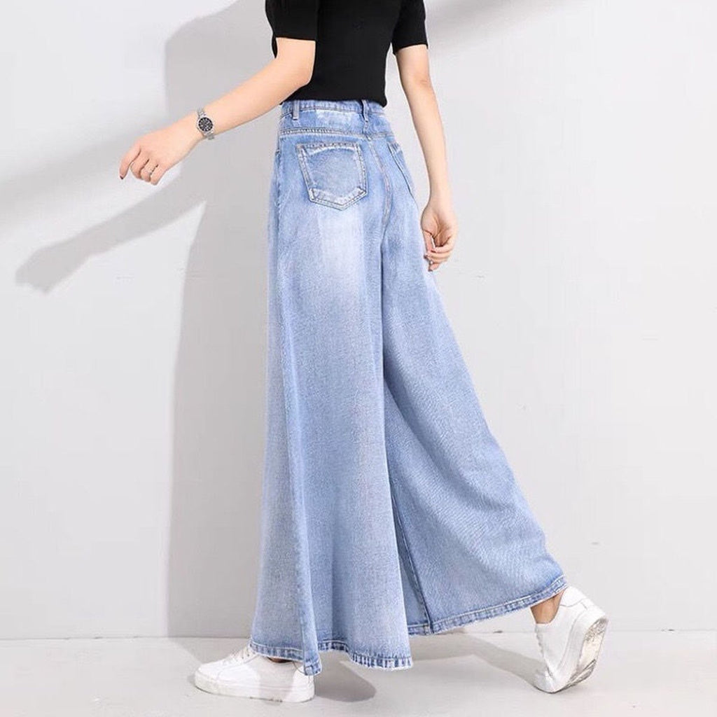 Women's Drop Wide Leg Jeans Skirt