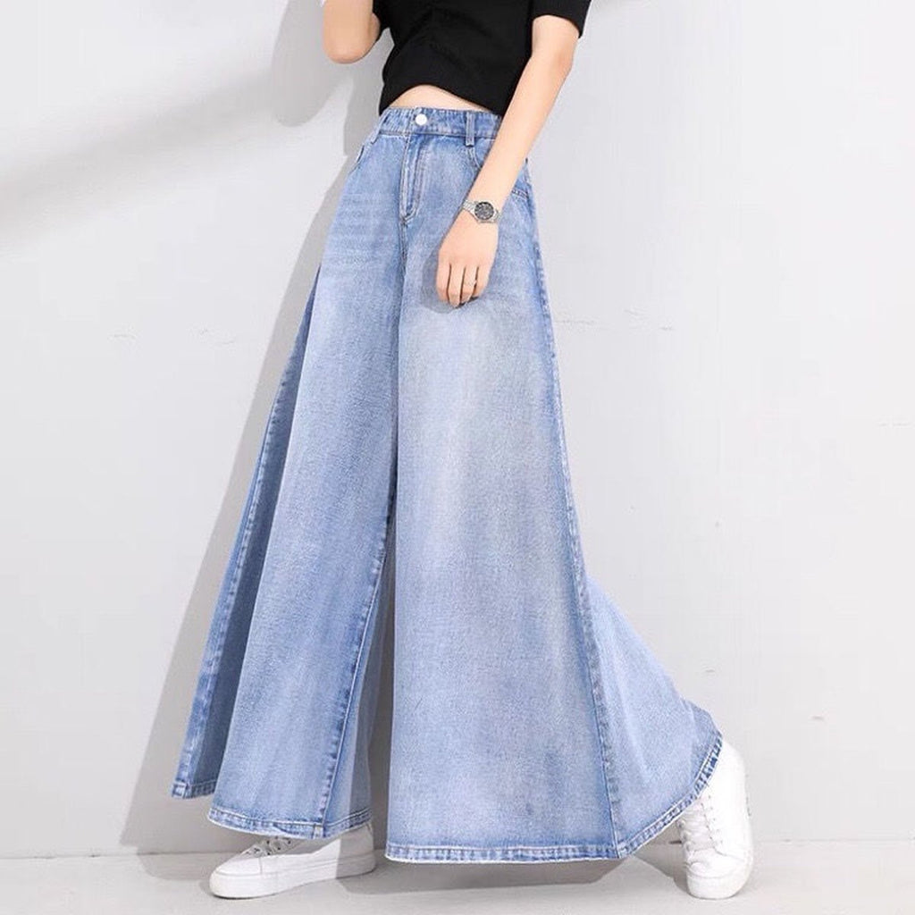 Women's Drop Wide Leg Jeans Skirt