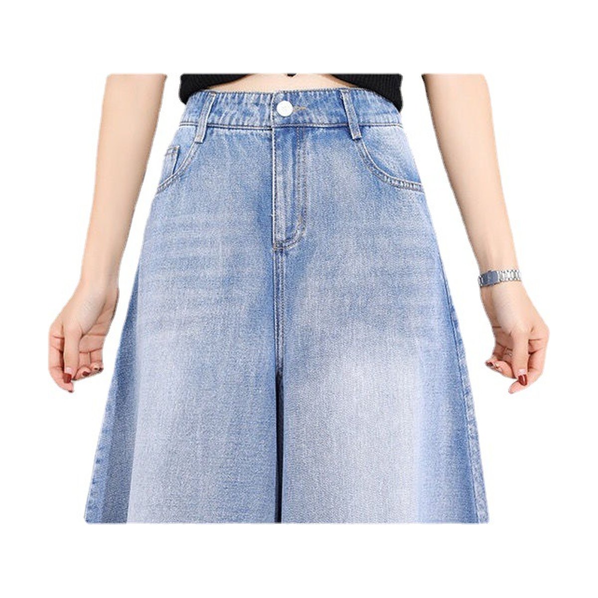 Women's Drop Wide Leg Jeans Skirt