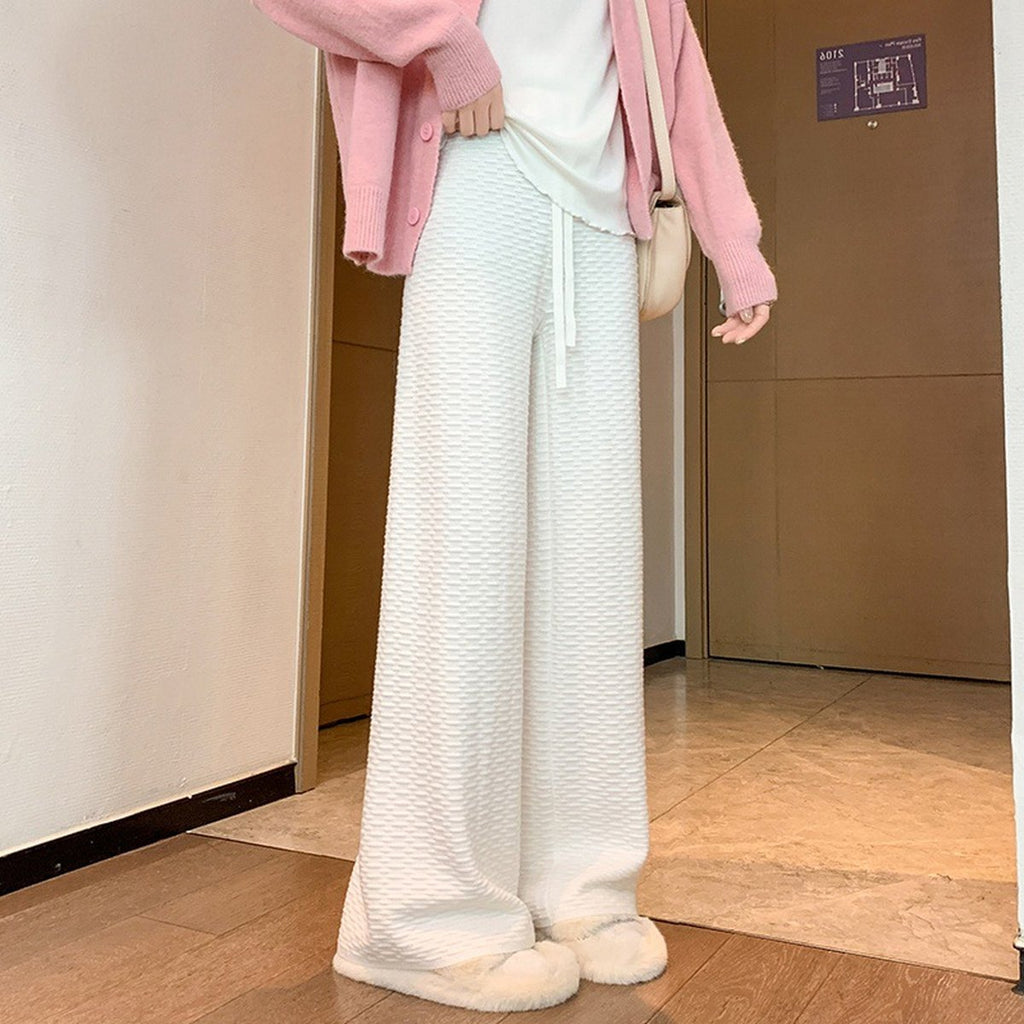 Women's Elastic Waist Pajamas Woollen Trousers