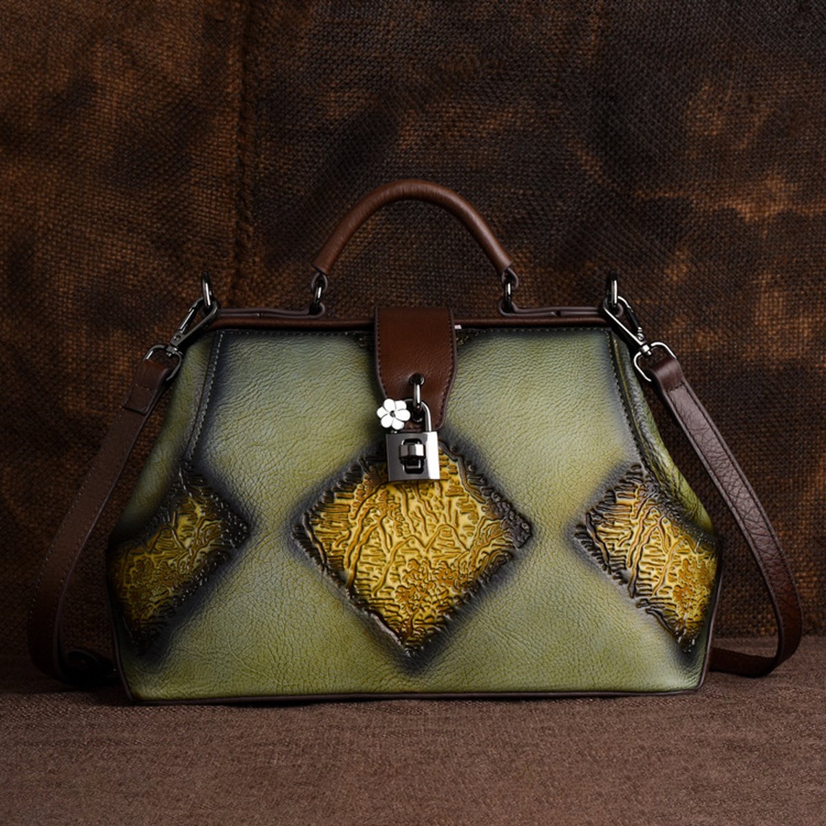 Women's Embossed Retro Handbag