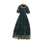 Women's Embroidered Mesh Dress