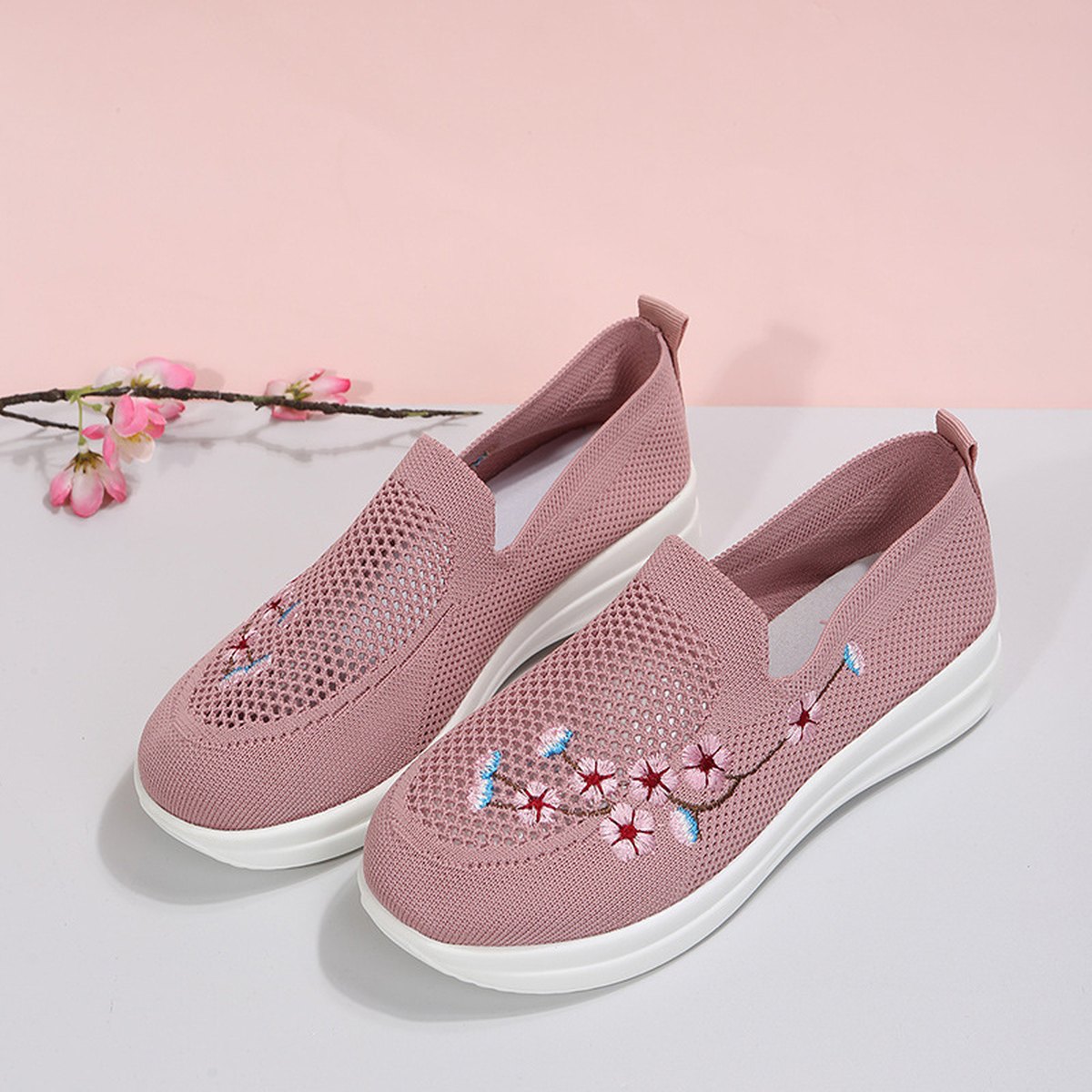 Women's Embroidered Mesh Loafers