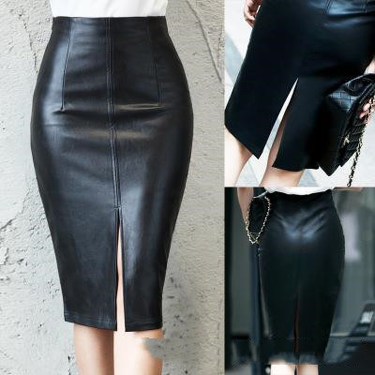 Women's Faux Leather Skirt