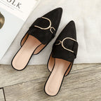 Women's Flats Shoes Mules Slippers Decoration Metal