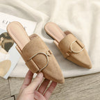 Women's Flats Shoes Mules Slippers Decoration Metal