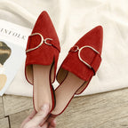 Women's Flats Shoes Mules Slippers Decoration Metal
