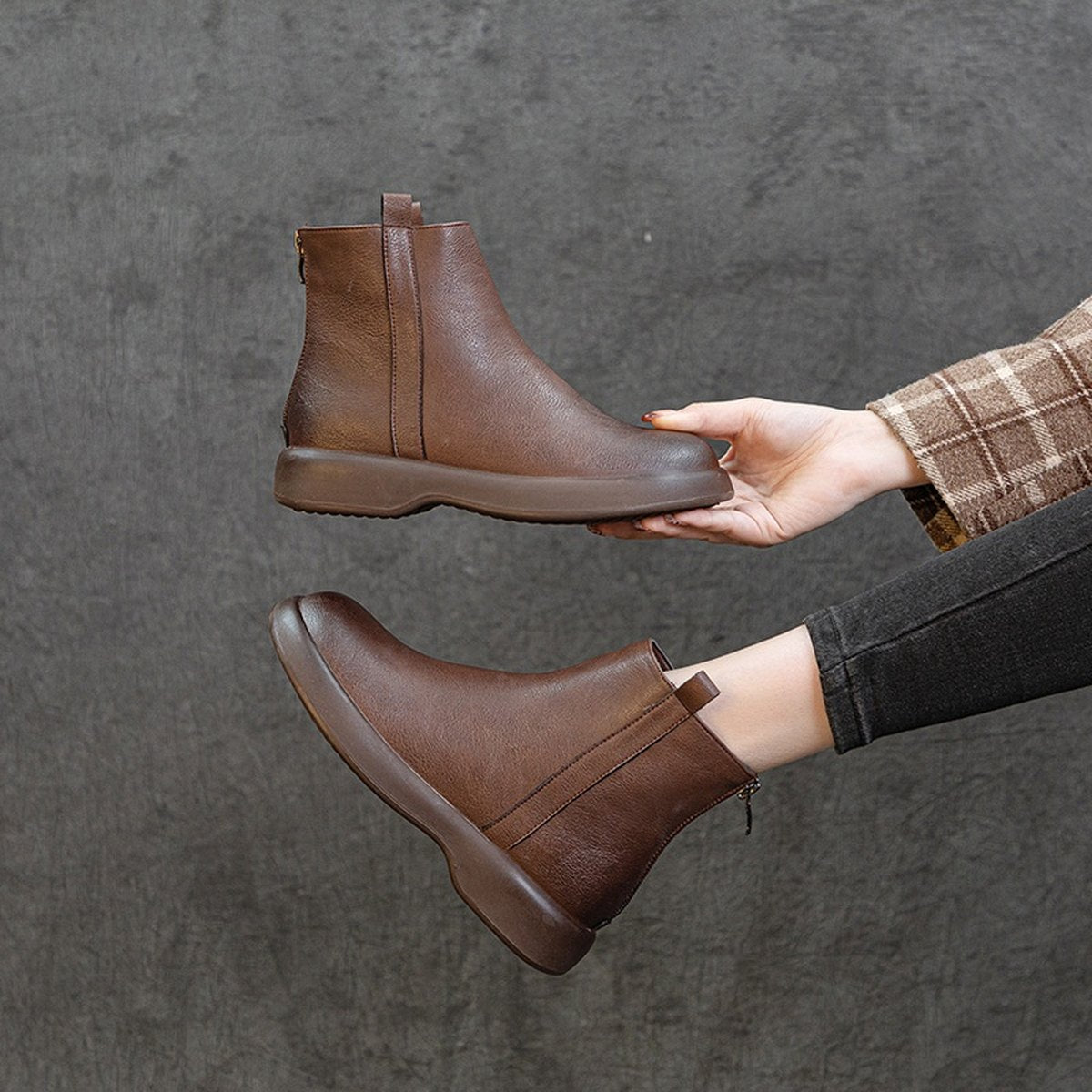 Women's Fleece-lined Flat Ankle Boots